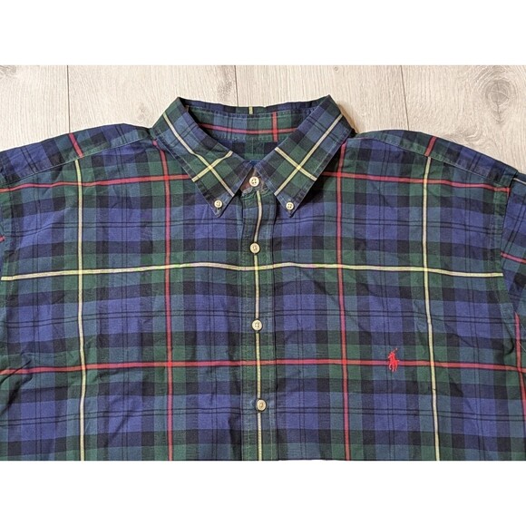 Ralph Lauren Long Sleeve Button Down Shirt Men 3XB Multi Color Plaid Print Pony - Picture 2 of 12